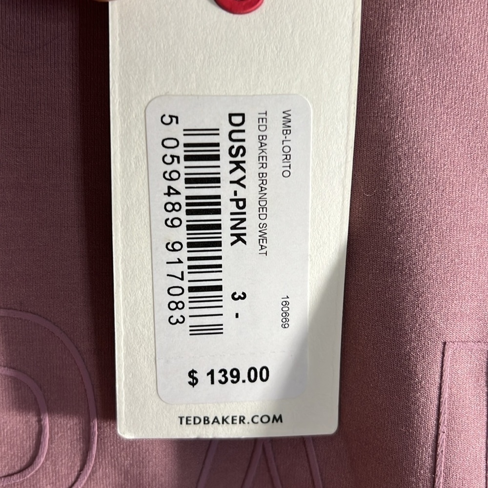 Ted Baker NEW Logo Sweater Crew Neck Pink soft sweatshirt L preppy fall luxury - Picture 9 of 9